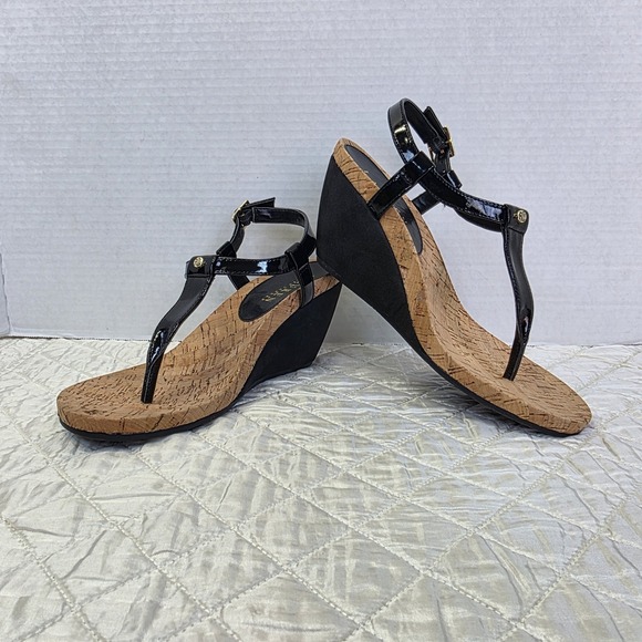 Lauren Ralph Lauren Shoes - Lauren Ralph Lauren T Strap Sandals Womens 7B Wedge Rosalia Summer Cork